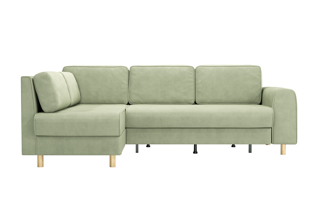 Шелдон / Диван - кровать угловой букле Лайк светло-оливковый 690